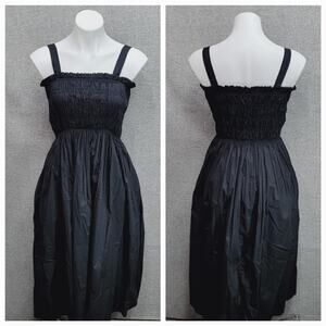 NUUTS SMOCKED CASUAL MIDI DRESS, SIZE S